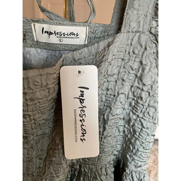 NWTs Impressions Mini Dress Metallic Glam  Summer Party Wedding Resort Cruise - Picture 9 of 10